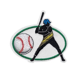 Competitive Baseball with Batter Embroidered Iron on Patch