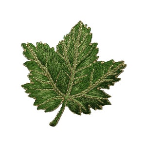 Green Maple Leaf, Tree Leaves, Nature, Embroidered, Iron on Patch