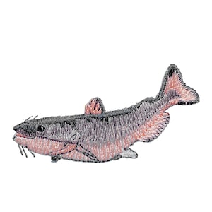 Catfish, Fish, fishing, Embroidered, Iron-on Patch