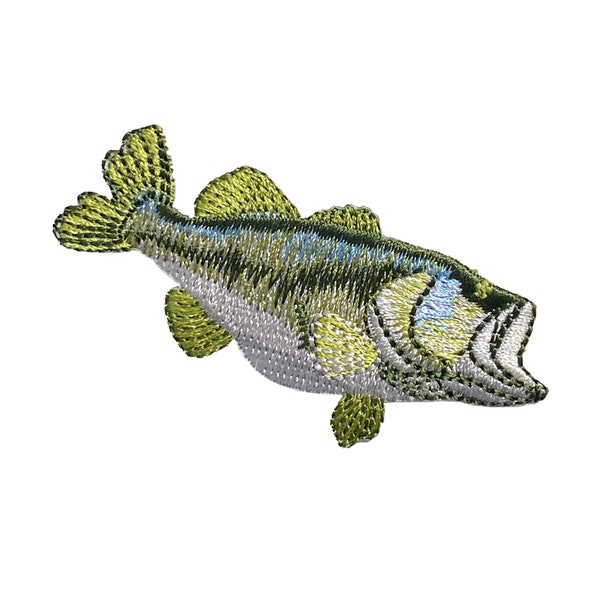 Largemouth Bass, Fish, Fishing, Embroidered, Iron-on Patch