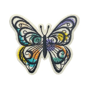 Butterfly Sketch, Bugs, Insects, Embroidered, Iron on Patch