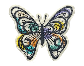 Dibujo de mariposa, bichos, insectos, bordado, parche termoadhesivo
