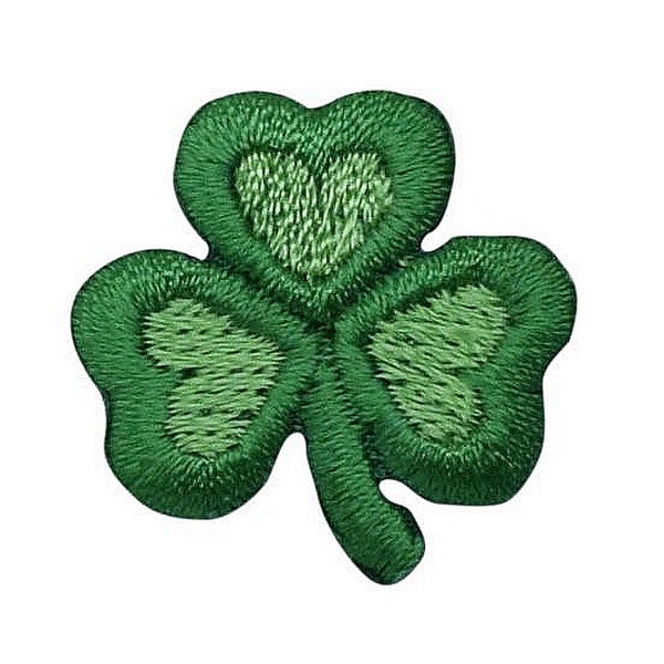 Small Irish - Green Clover Shamrock - Embroidered Patch - Iron on Applique - 695792-A