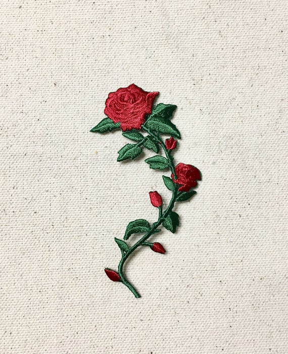 SMALL - Red Rose - Open Petals on Long Stem - Flowers