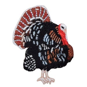Tacchino selvatico - Uccello naturale - Applicazione termoadesiva - Toppa ricamata - 158422A