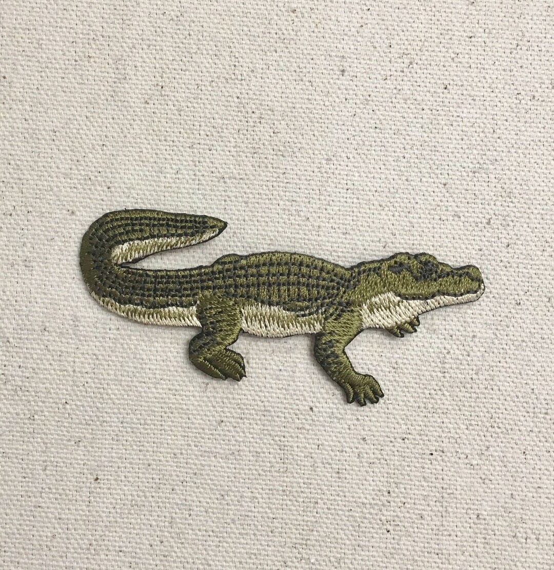 Natural Alligator Green/tan Iron on Applique Embroidered Patch 697360-A ...