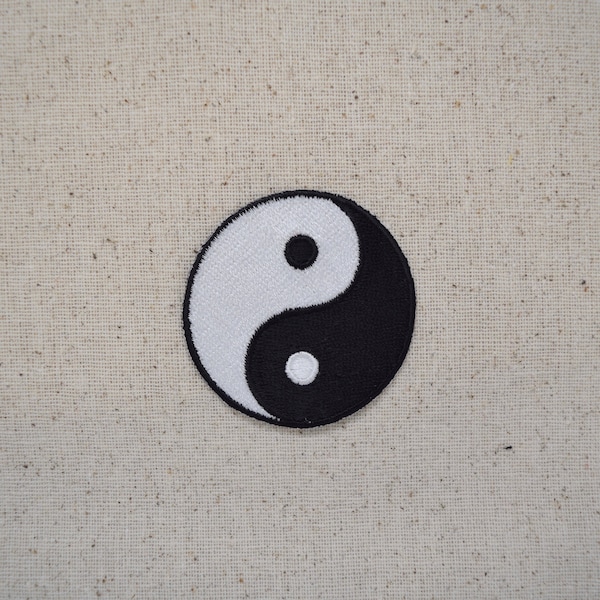 Yin Yang Symbol - Embroidered Iron on Patch - Two Sizes 1" or 2"