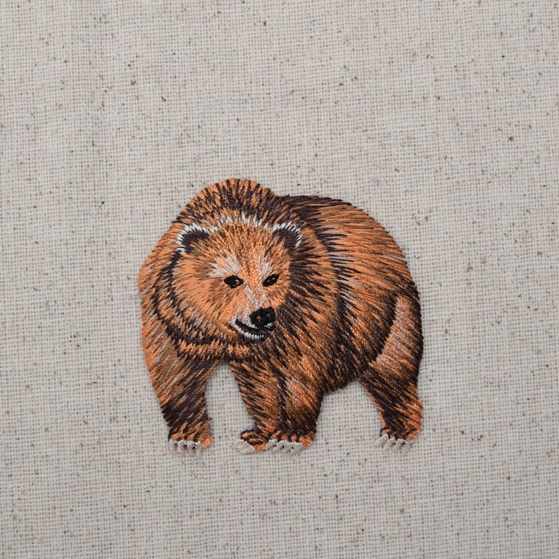 Parche Bordado Con Aplique Termoadhesivo De Oso Pardo Kodiak Marrón - 28429A - España