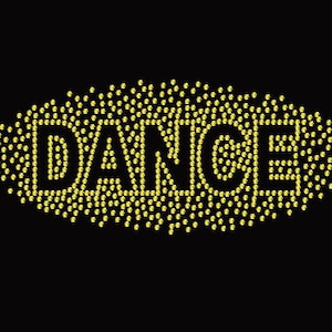 9.5&quot; DANCE, Crystals, Rhinestones, Sports, Iron on Transfer
