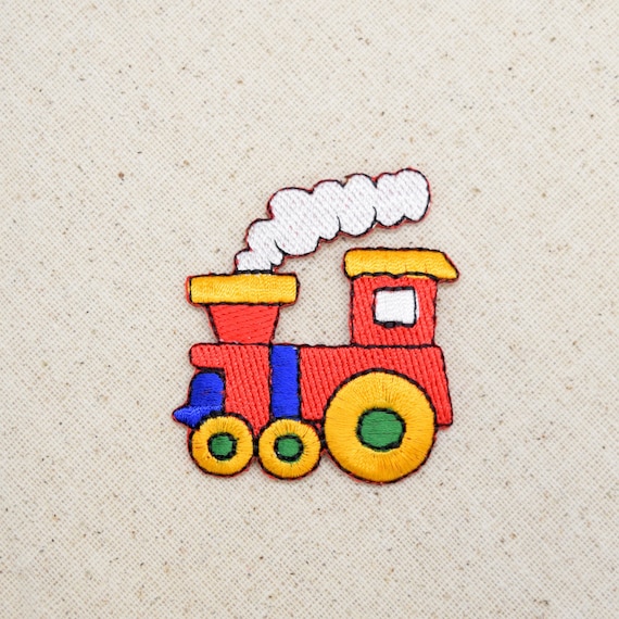Choo Choo Train - Red and Yellow - Childrens - Iron on Applique - Embroidered Patch - 694999-A