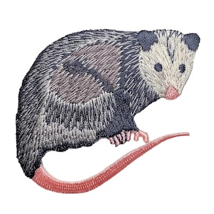 Opossum - North American Marsupial - Embroidered Iron on Patch