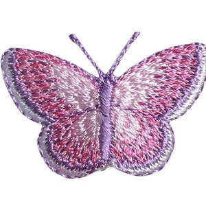 Small Butterfly - Pink/Lavender - Embroidered Iron on Patch