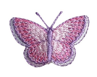 Small Butterfly - Pink/Lavender - Embroidered Iron on Patch