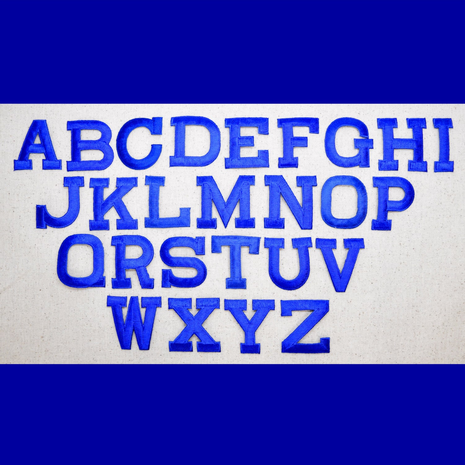 Royal Blue Rhinestone English Letter Alphabet Sew Iron Patch Badge Letters  DIY