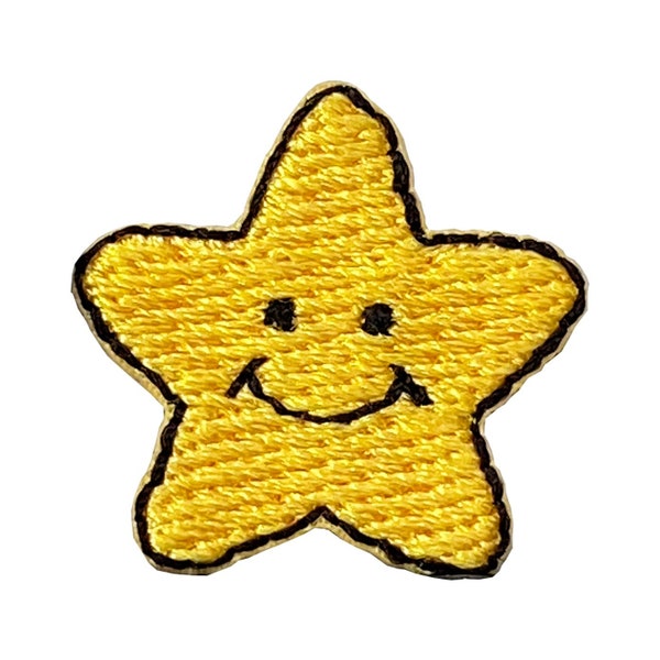 Mini Yellow Star Embroidered Iron on Patch