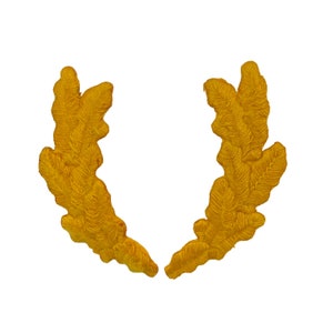 Beunruhigt, goldgelb, Paar Rühreier, Militäruniform, gestickt, Aufnäher zum Aufbügeln