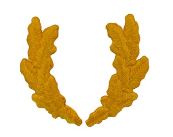 Toppa ricamata e stirabile, coppia di uova strapazzate giallo oro in difficoltà, uniforme militare