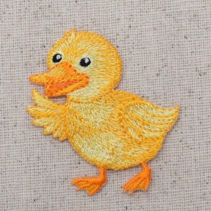 Yellow Chick Duckling - Baby Duck - Iron on Applique - Embroidered Patch