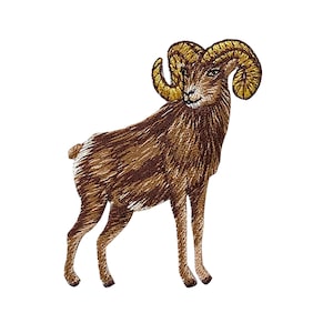 Ram - Big-Horned Sheep - Animals/Natural - Iron on Applique - Embroidered Patch - 28415-A