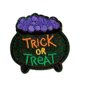 Calderone della strega, Dolcetto o scherzetto, Halloween, Ricamato, Toppa termoadesiva