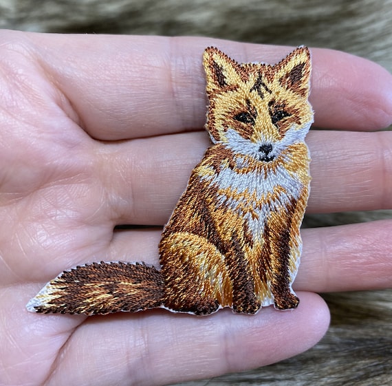 Red Fox Hand-Embroidered Brooch Pin Red Fox Hand-Embroidered Brooch Pin