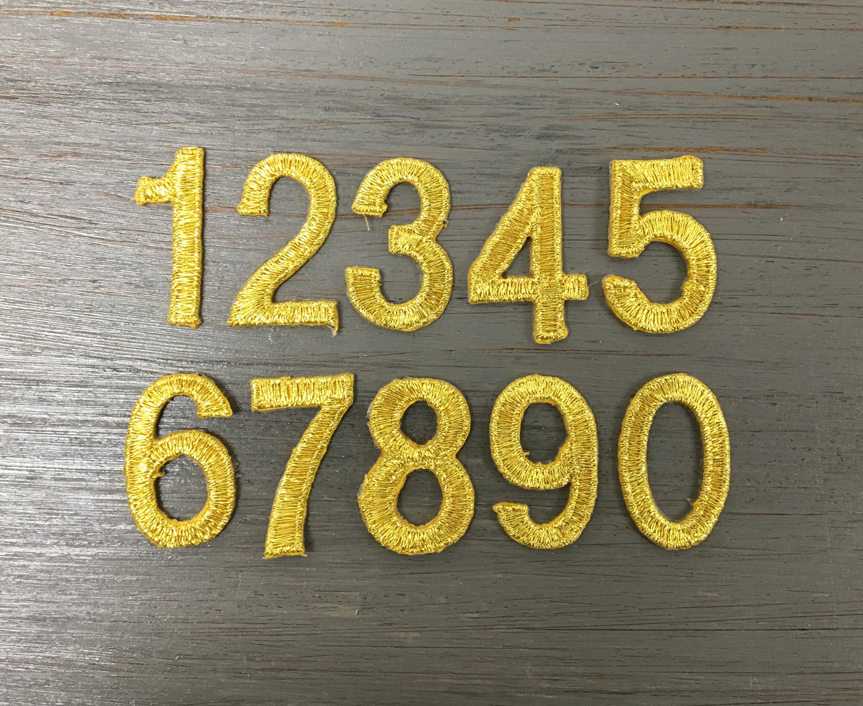 1 Gold Block Numbers Embroidered Iron on Patch Etsy UK