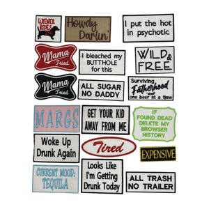 Funny Phrases, Hat Bar Patches, DIY, Fathers Day, Mothers Day, Girls Night, Bachelorette Party, Trucker Hat Patches