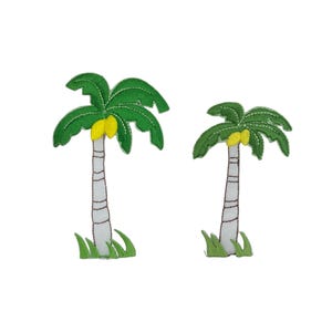 Palm Tree with Yellow Coconuts, Tropical, Beach, Embroidered, Iron on Patch