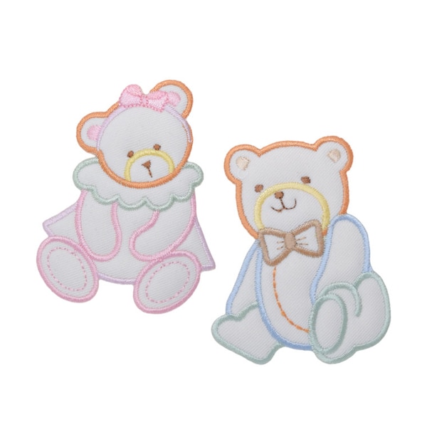 Children's Teddy Bear, Puffy Pastel, Boy or Girl, Iron on Patch