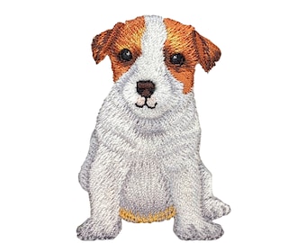 ジャック・ラッセル・テリア、子犬、犬、刺繍、アイロン接着パッチ
