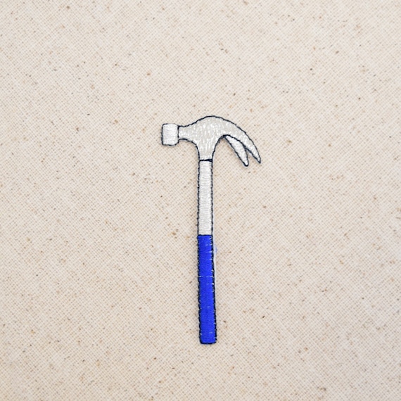 Blue Hammer//Work//Construction//Tools Iron on Applique//Embroidered Patch