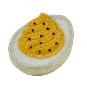 Deviled Egg, Food, Picnic, Holiday, Embroidered, Iron on Patch