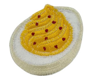 Deviled Egg, Food, Picnic, Holiday, Embroidered, Iron on Patch