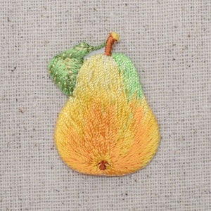Golden Yellow Pear - Fruit - Food - Embroidered Patch - Iron on Applique - 1515809-A