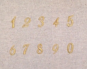 1 Script Numbers Metallic Gold Iron on - Etsy