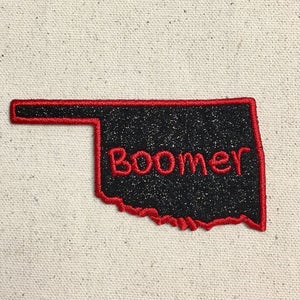 Oklahoma - Boomer State - Custom Colors - Iron on Applique - Embroidered Patch - GS036B