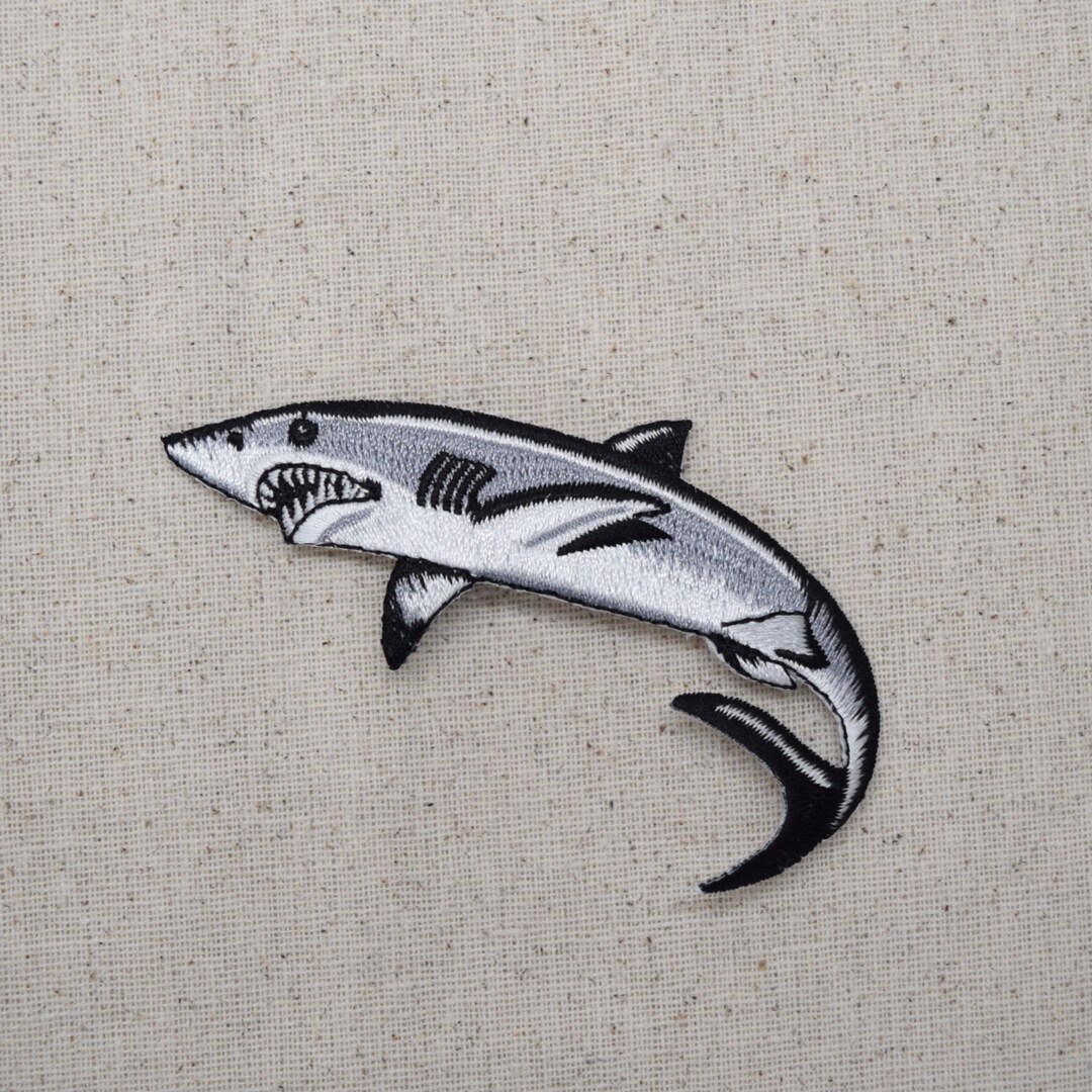 Great White Shark - Embroidered Patch - Iron on Applique - 694220AL - Etsy