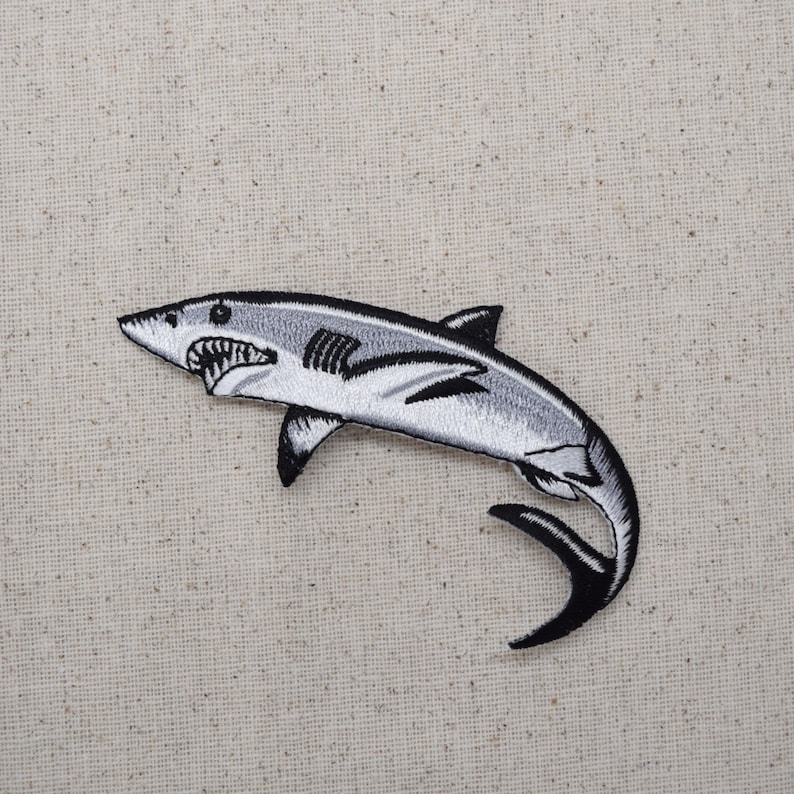Great White Shark - Embroidered Patch - Iron on Applique - 694220AL - Etsy