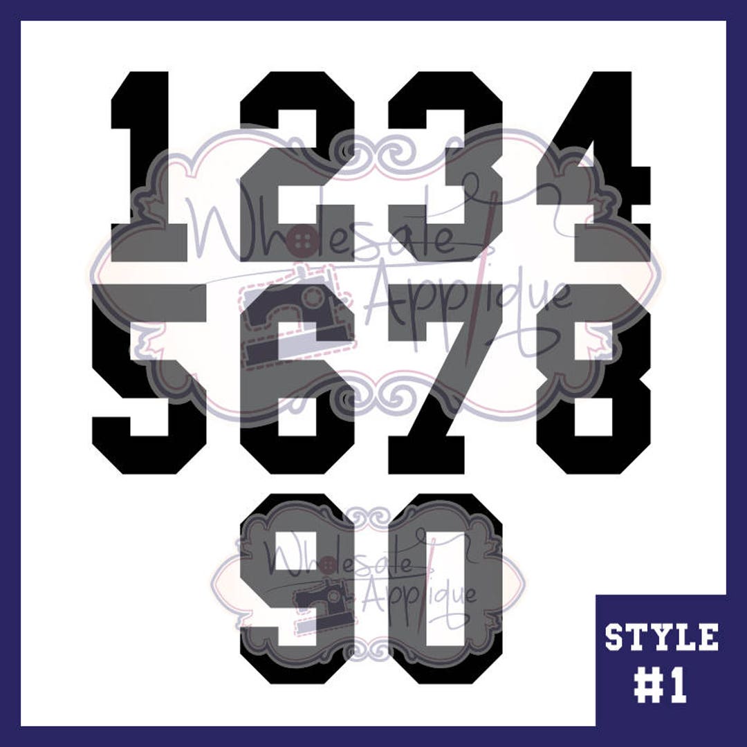 GLITTER 4 Numbers Collegiate Font HTV Iron on Heat Transfer Vinyl Cut