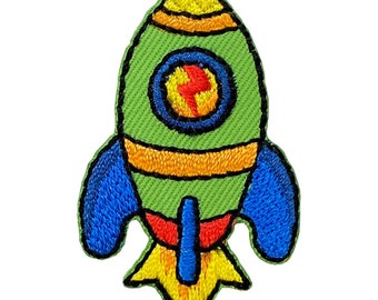 Space Rocket ship Embroidered Iron on Patch