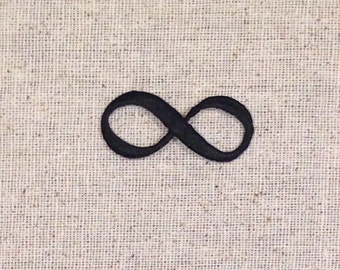 Símbolo del infinito - Negro - Aplique termoadhesivo - Parche bordado - 696402A