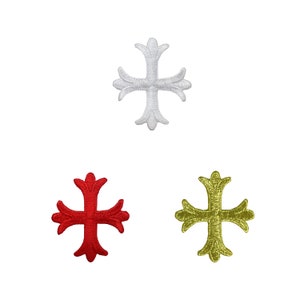 2” Krzyż Patonce, Fleur De Lis, Krzyż religijny, Naszywka do prasowania