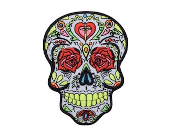 Day of the Dead - Sugar Skull - Dia de los Muertos - Embroidered Iron on Patch