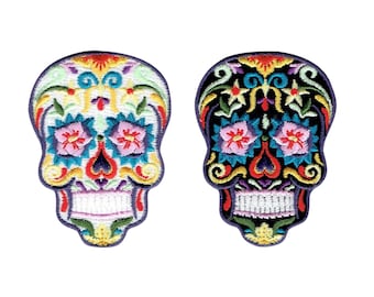 Sugar Skull, Day of the dead, Dia de los Muertos, Embroidered, Iron on Patch