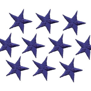 Royal Blue Stars - 1-5/8" - Pack of 10 Pieces - Iron on Applique -150034-10