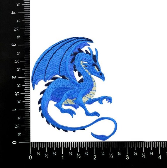 Blauer Drachen-Patch – Bestickt, Aufbügelbar Oder Nähbar, Für Jacken & Rucksäcke Blauer Drachen-Patch – Bestickt, Aufbügelbar Oder Nähbar, Für Jacken & Rucksäcke