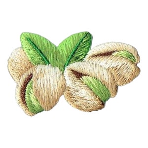 Pistachio Nuts, Food, Green Pistachios in Shell, Embroidered, Iron on Patch