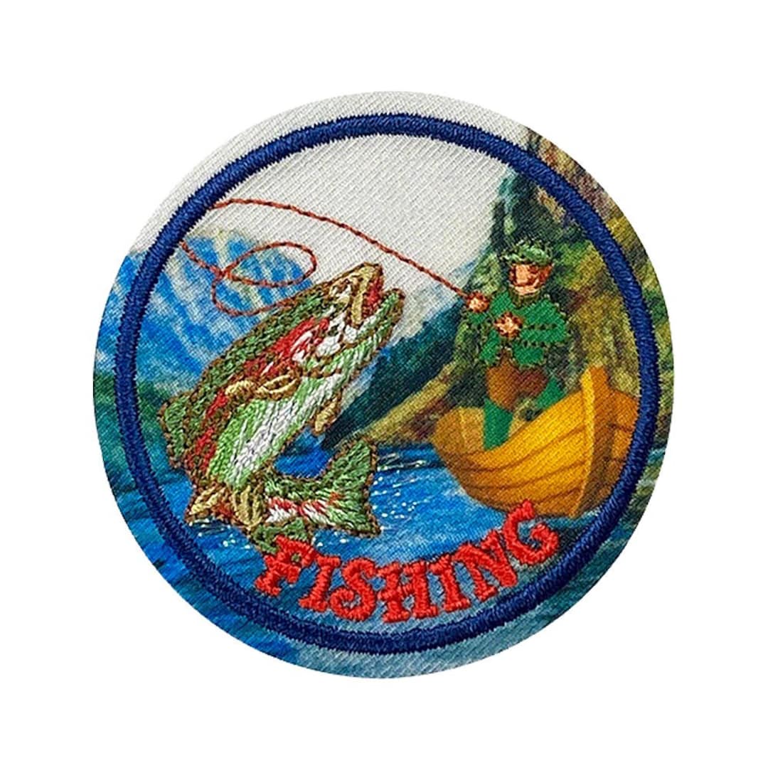 Outdoors Fishing Iron on Embroidered Patch -  Canada