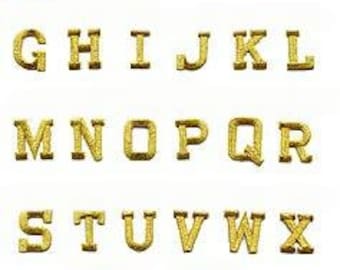 Gold Alphabet Letter Iron-On Applique - 1 Inch Block Style