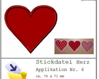 Stickdatei Applikation Herz Nr. 6